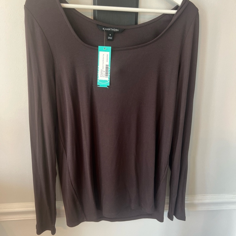 41 Hawthorn Deep Brown Long Sleeve Top